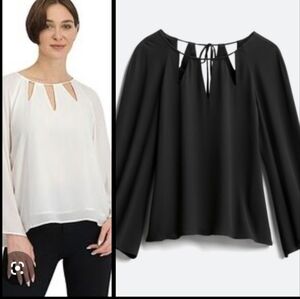 Goldray Black Saima Bell Sleeve Blouse EUC